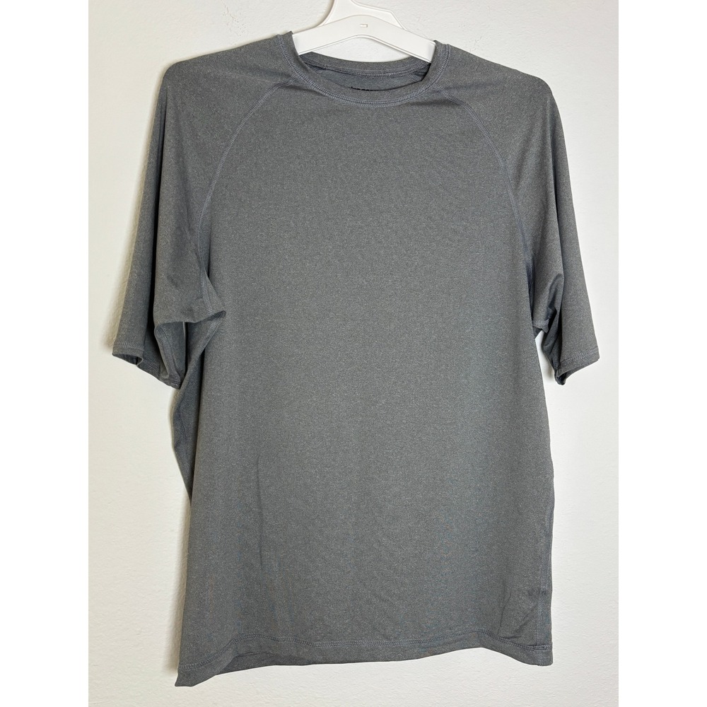 O'rageous Mens Rash Guard Swim Shirt Gray UPF 50 Recycled Large Short‎ Sleeve